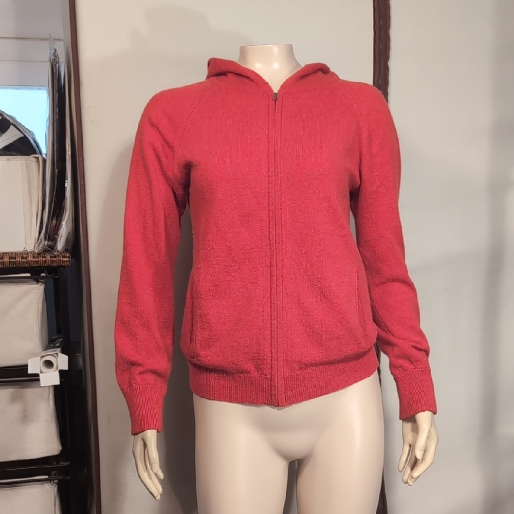 Patagonia Reddish-Orange Cashmere Zip-Front Hooded Women's Sweatshirt